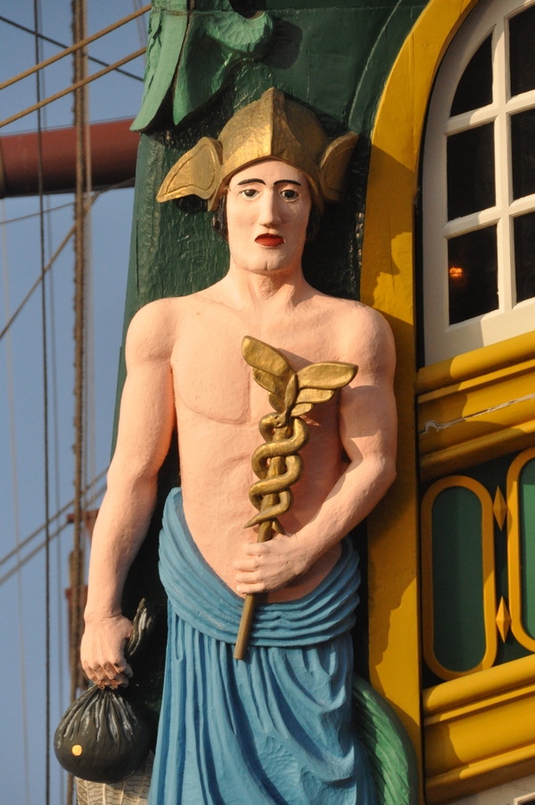 Boegbeeld van het gereconstrueerde VOC-schip "Amsterdam"